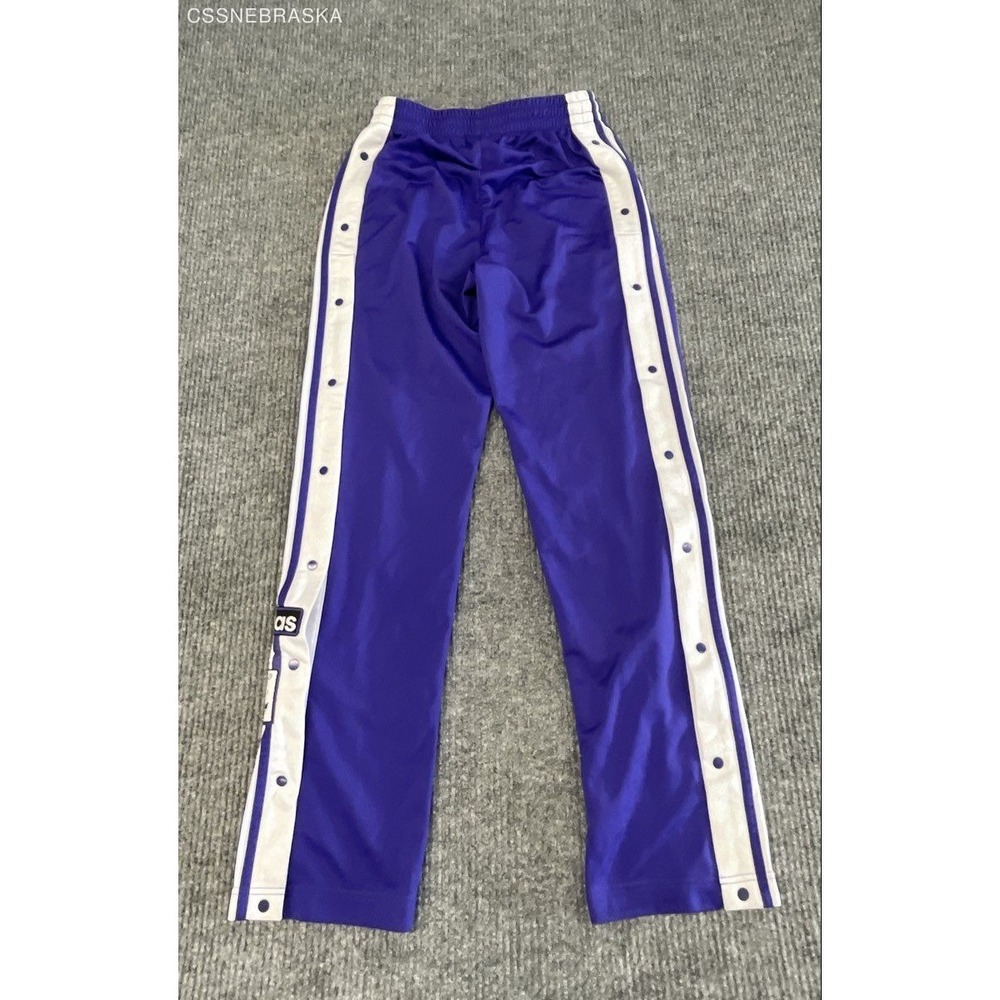 Adidas Women's Adibreak Snap Track Pants Purple White 3-Stripe Tearaway Sz XS - Picture 10 of 10
